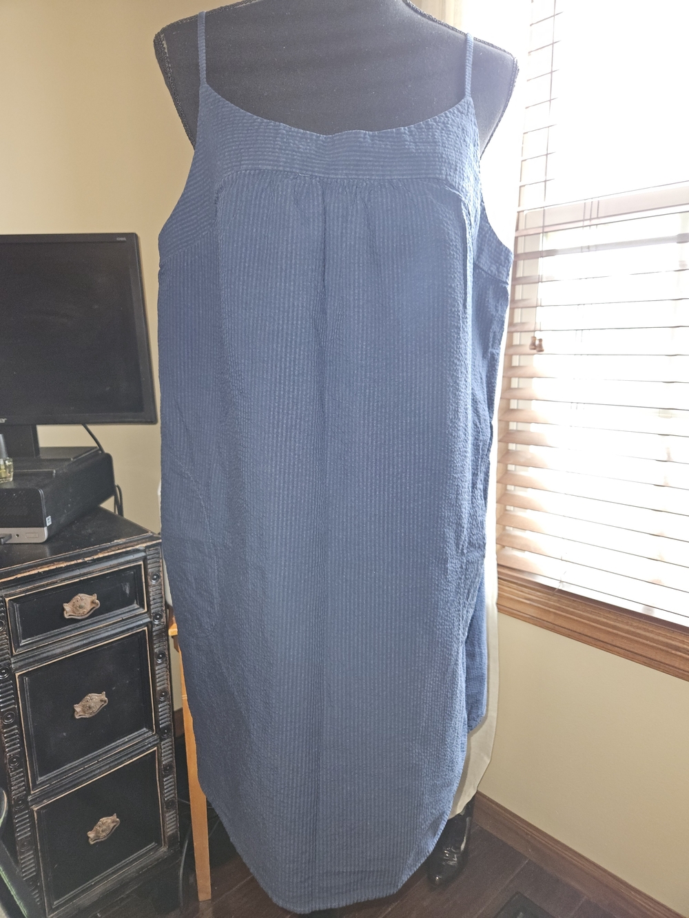 Patagonia Organic Cotton Seersucker Dress Sz. Large
